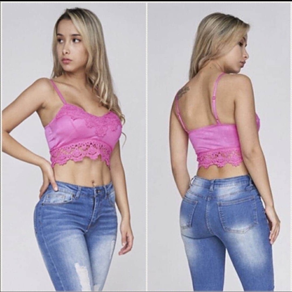 Pink Bralette crop top